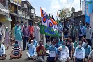 tmc workers protest in various places