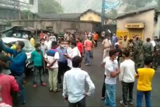 mother and son died in road accident in dhanbad