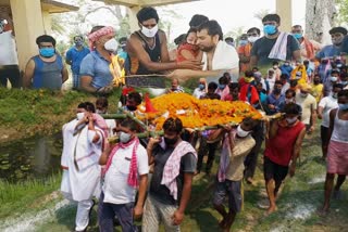 funeral of Martyr Jawan Manjit Jha