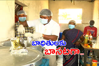 food distribution for covid patients in nawabpet mandal