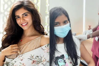 Kalyani Priyadarshan gets vaccinated  വാക്‌സിനേഷന്‍റെ ആദ്യ ഡോസ് സ്വീകരിച്ച് കല്യാണി പ്രിയദര്‍ശന്‍  കല്യാണി പ്രിയദര്‍ശന്‍ വാര്‍ത്തകള്‍  കല്യാണി ചിമ്പു മാനാട്  മരക്കാര്‍ അറബിക്കടലിന്‍റെ സിംഹം സിനിമ  Kalyani Priyadarshan news  Kalyani Priyadarshan films  Kalyani Priyadarshan photos