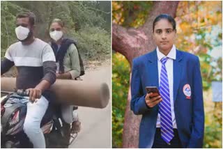 International Sports woman Arrange the oxygen cylinder in Davanagere