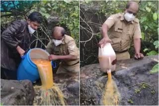 wash seized and destroyed in valayam kozhikode  valayam kozhikode  വാഷ് നശിപ്പിച്ചു  വാഷ്  wash  വാഷ് പിടികൂടി  wash seized and destroyed  കോഴിക്കോട്  വളയം