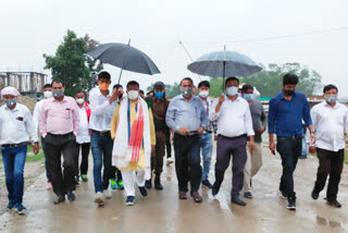 MLA Dr Amiya Kumar Bhuyan visited the constituency on Tuesday