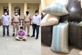 smuggler arrested while smuggling doda post  smuggler  smuggling doda post in Chittorgarh  चित्तौड़गढ़ न्यूज  अवैध मादक पदार्थ  क्राइम इन चित्तौड़गढ़  डोडा चूरा