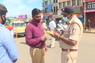 fine for a police vehicle which violated covid rule in hubli