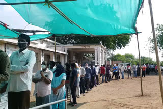 line for vaccination in Amravati