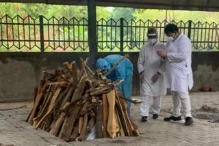 Last rites of Jagannath Pahadia in Gurugram