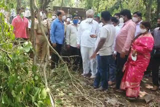 पालकमंत्र्यांकडून नुकसानग्रस्त भागांची पाहाणी