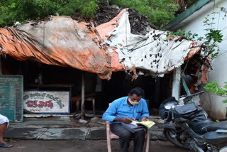 market committee check post in a demolition state