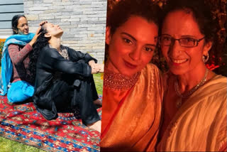 Kangana gets 'champi' by mom, says 'Saree duniya ke sukh ek taraf, ma ke god ek taraf'