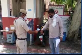 measures to prevent corona infection at uttam nagar police station in delhi
