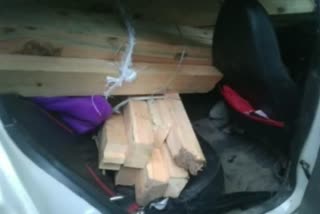 گاندربل: نجی گاڑی میں کثیر مقدار میں غیر قانونی لکڑی ضبط