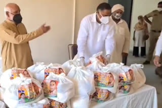 bjp distributed-ration-in-badarpur of south east delhi