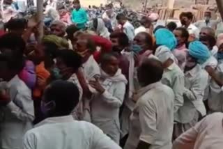 Crowds gathered outside the bank