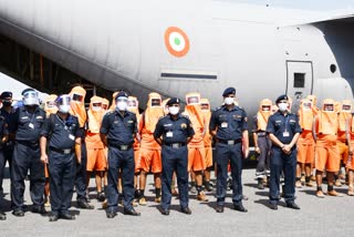 5 teams of 9th Battalion NDRF based at Bihta leave regarding Cyclone 'yasa' for Kolkata