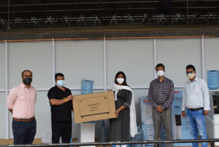 MP Indu Goswami gave water dispenser and LED TV to MakeShift Hospital