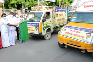 காஞ்சிபுரத்தில் நடமாடும் காய்கறி மளிகை கடை வாகனங்கள்!