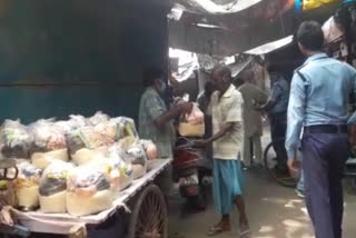 Biswajit pal a civic volunteer of Navadwip police station is help to unemployed rickshaw pullers in nadia