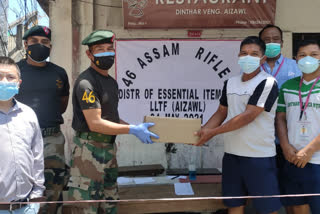 Assam Rifles donates essential commodities to Task Forces of Aizawl