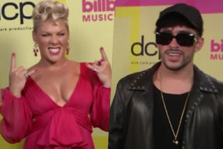 Pink slays red carpet look, winners Bad Bunny, AJR share thoughts at BBMA