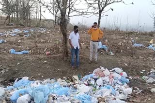 biological waste dumped RTO office Malkapur Highway