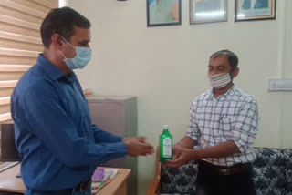 mask and sanitizer distributed to apmc employees