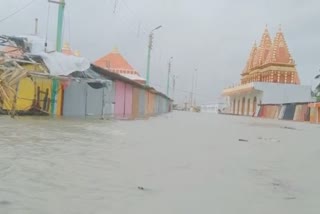 Kapil Muni's temple submerged in the sea water