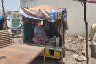 Woman made rickshaw home