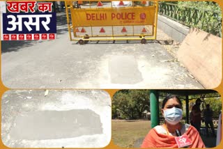 mcd councilor fixed road after watching etv bharat news in delhi