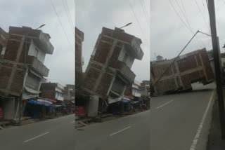 two storey house collapsed