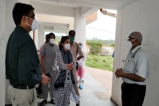 Collector inspects Covid Care Center