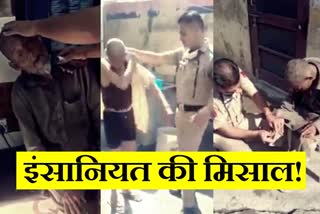 head constable sukhbir help a old beggar in ambala video viral on social media