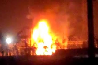 The fire accident at Transco substation in simhachalam, Visakhapatnam