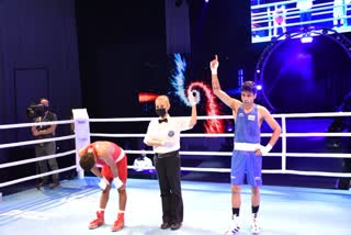 Vikas Krishan (69kg) defeated Iran's Moslem Maghsoudi Mal Amir 4-1 in the quarter Final  to secure atleast a bronze medal