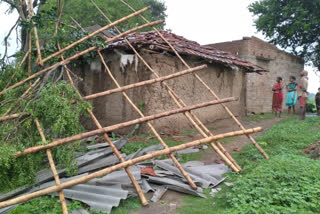 A family of Pandua took shelter in the relief camp after the storm blew away the roof in hooghly
