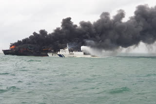 Indian Coast Guard fights fire on container ship X-Press Pearl off Colombo