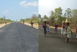 road between Basaguda to Tarrem was completed under the vigilance of security forces in Bijapur