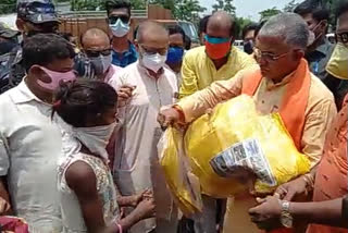 State BJP president Dilip Ghosh alleges that political colours are being seen to help of cyclone victims