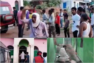 Cop thrashed by a villagers in MP's Chhatarpur  covid 19 LOCKDOWN  Cop reached village to enforce lockdown  villagers beat cop in MP's Chhatarpur  villagers beat policeman  പൊലീസ് ഉദ്യോഗസ്ഥന് മർദനം  ലോക്ക്ഡൗണിലെ പരിശോധന  ഗ്രാമമുഖ്യനെ മർദിച്ചെന്നാരോപണം  ഭോപ്പാൽ കൊവിഡ് മർദന വാർത്ത  ഭോപ്പാലിൽ പൊലീസുകാരന് മർദനം  Villagers thrash cop in MP's Chhatarpur  Villagers thrash cop MP news  covid violation news  police attacked by people  police attacked by people news