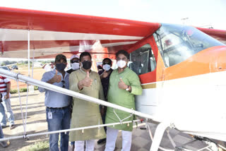 R Ashok drives aerial spray in the city for infection control