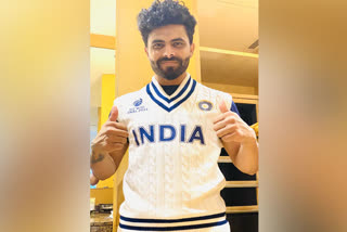 Jadeja displays India's retro jumper for WTC final