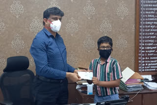 12 years old boy from Bengaluru donates his Saving money to CM relief fund