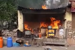 Fierce fire in milk dairy