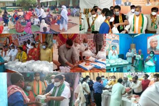 BJP leaders distributed essential items to needy