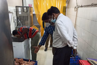 GVMC officers  raids on meat shops in Visakhapatnam
