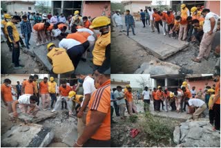 Road rises above ground in Jaipur, जयपुर में सड़क जमीन से उपर उठी