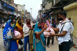 distribution of ration among the needy in koderma