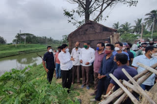 The Agriculture Minister Visiting storm areas in Balasore