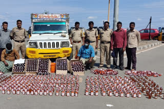 two people arrested in illegal wine moving at panchalingala check post kurnool district